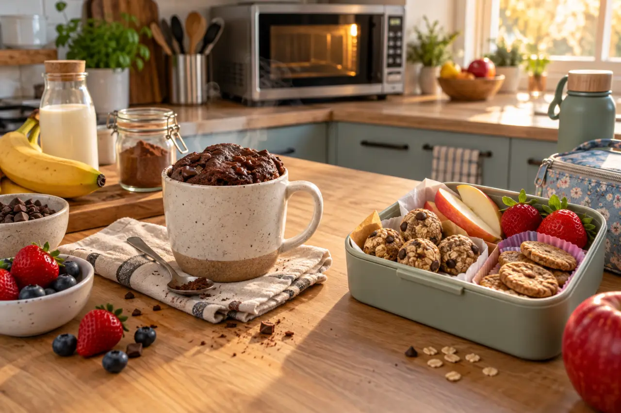Goûter fait maison rapide : 3 minutes au micro-ondes ou une boîte prête à partir