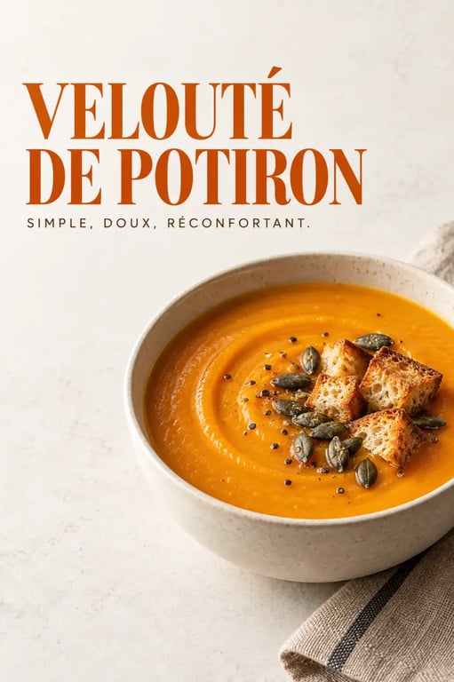 Potiron recettes faciles : velouté de potiron maison avec graines grillées
