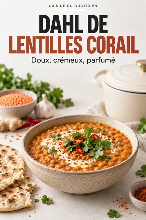 Plats mijotés recettes végétariennes : dahl de lentilles corail aux épices