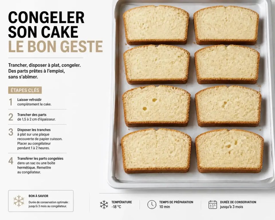 Technique de congélation des tranches de cake pour un goûter fait maison pour la semaine