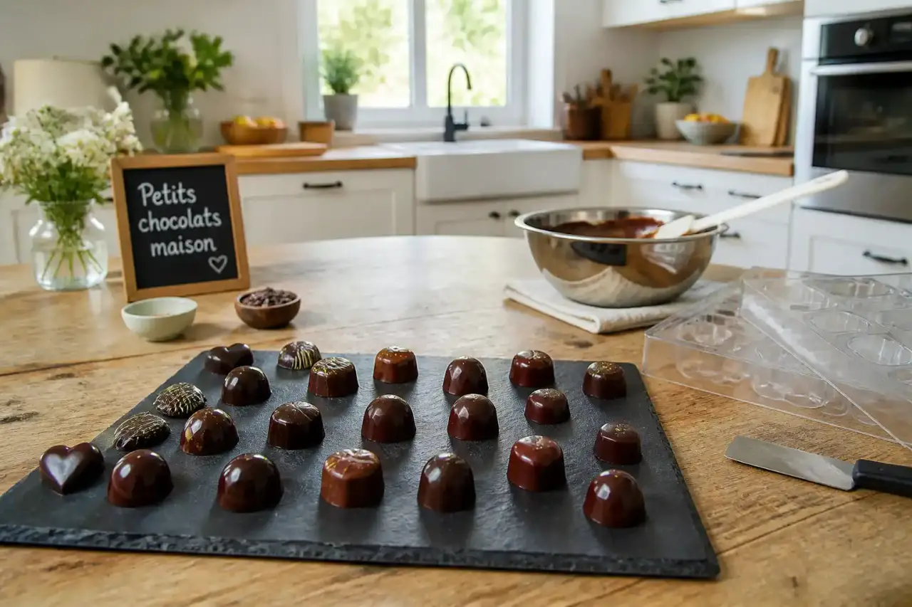 Petits chocolats maison : une coque brillante et nette, sans bulles ni blanchiment