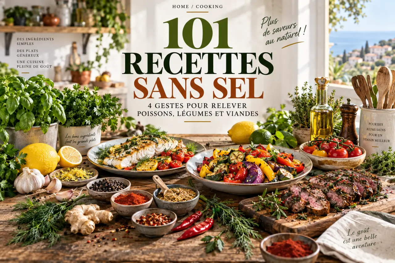 101 recettes sans sel : 4 gestes pour relever poissons, légumes et viandes