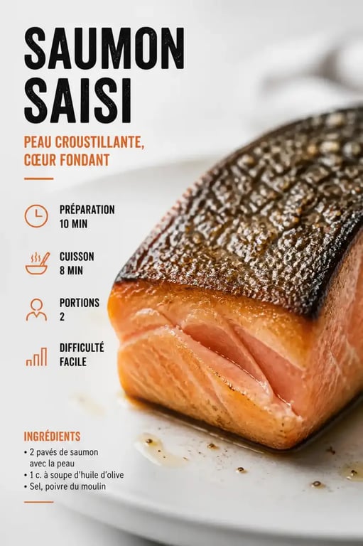 Recette à la poêle : pavé de saumon à la peau croustillante