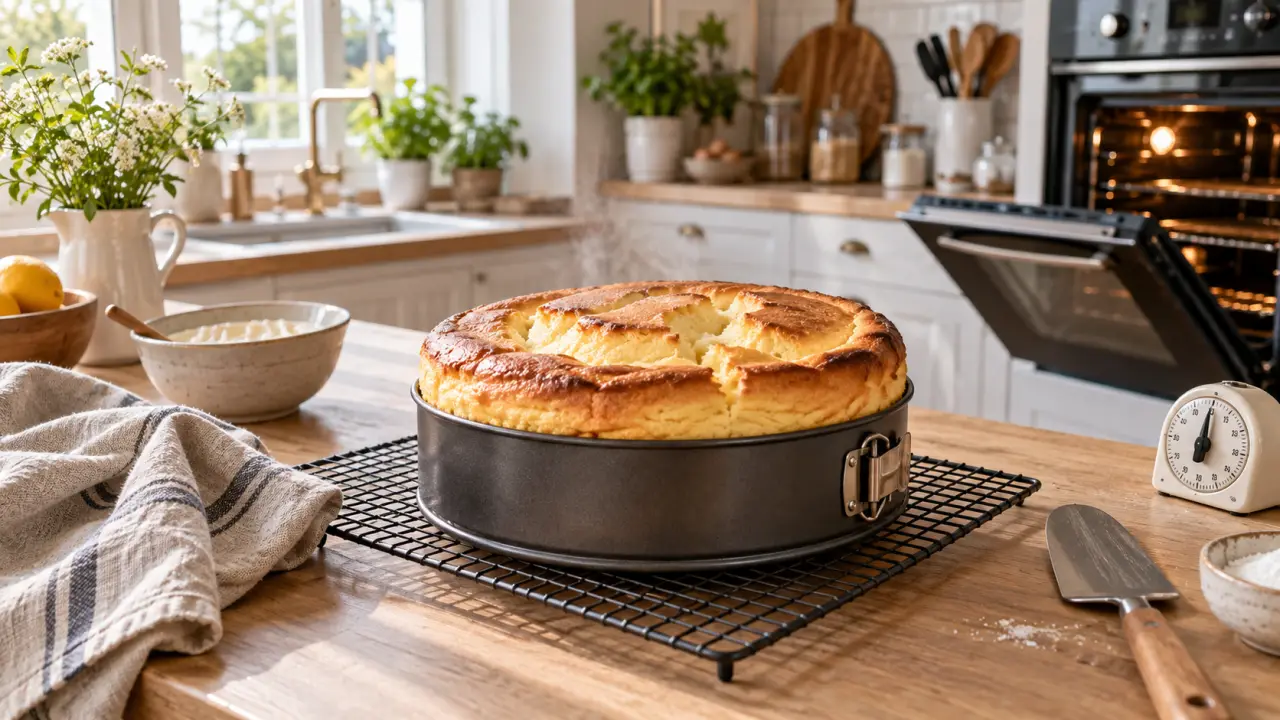 Gâteau au fromage blanc moelleux : le refroidissement qui évite une retombée excessive